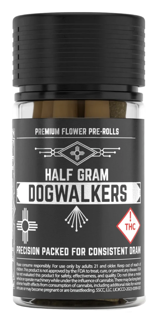 The Silver Sap Half Gram Dogwalkers bottle.